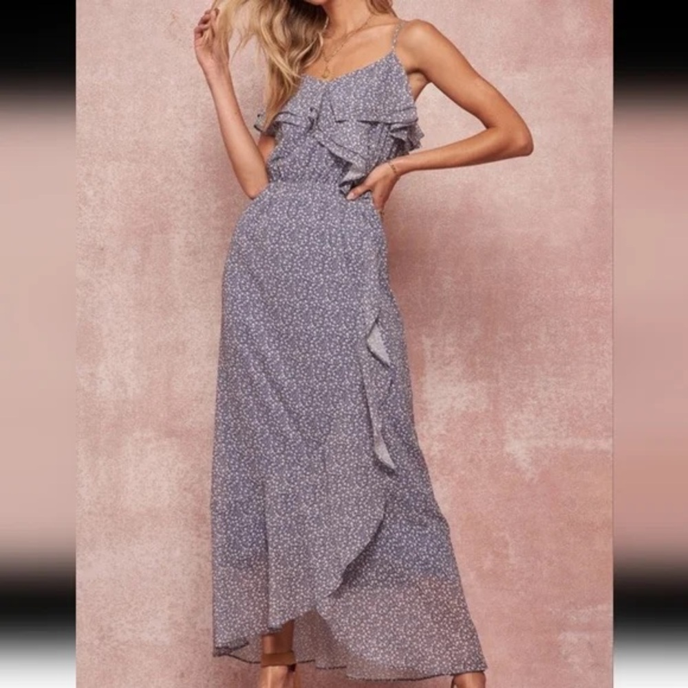Promesa cornflower blue and white maxi dress NWT MEDIUM